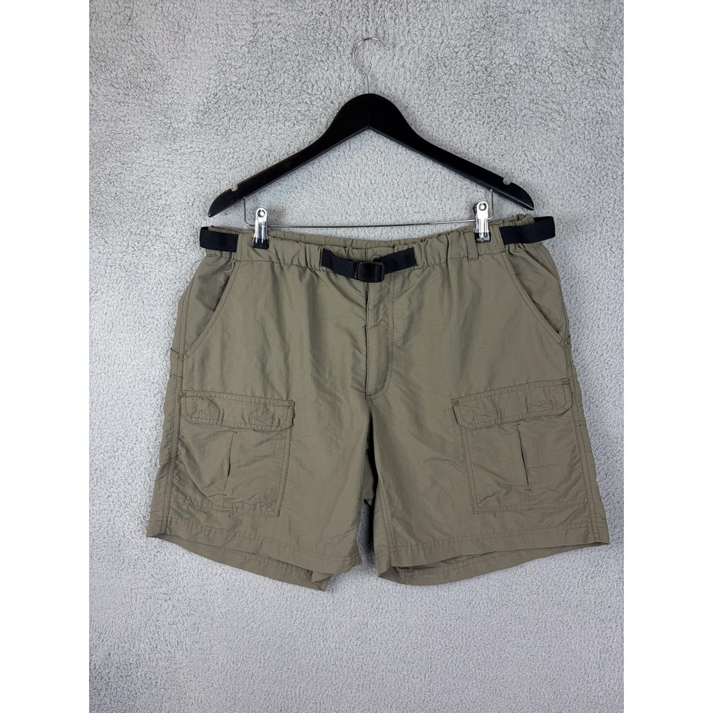 Royal Robbins Cargo Shorts Mens XL Beige Nylon Outdoor Travel 8 Inseam Fishing
